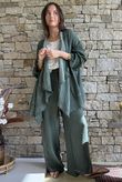 Rustic Nature Bubble Cotton Split Kick Pant Washed Moss
